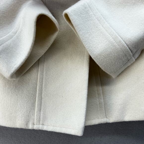 Banana Republic Pea Coat Women's Size S White 48% Wool Classic Elegant Preppy - Picture 4 of 11